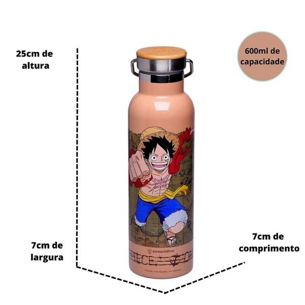 Imagem de Garrafa Camp One Piece Luffy Zona Criativa Térmica Presente