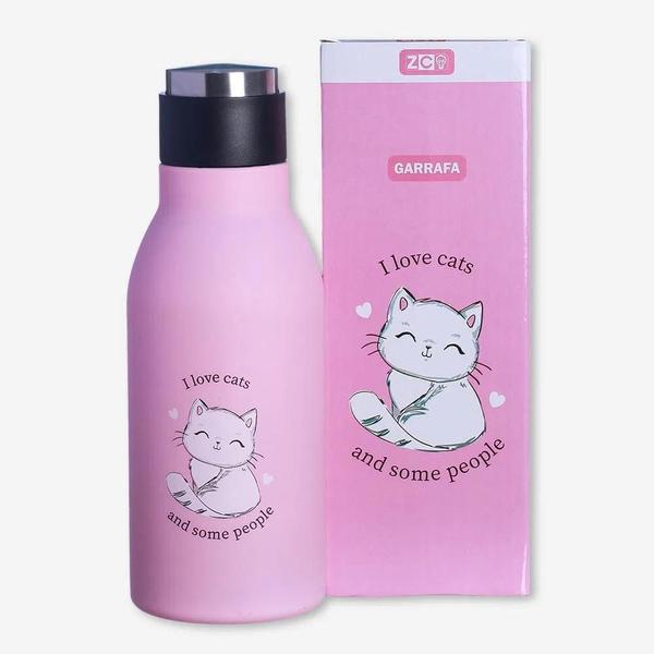 Garrafa Cantil 400Ml Eu Amo Gatos Zc 10072068 - Zona Criativa Imagem de Garrafa Cantil 400Ml Eu Amo Gatos Zc 10072068