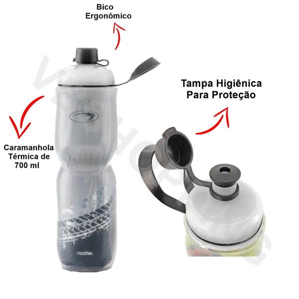 Imagem de Garrafa Caramanhola Termica para Bike Squeeze 700ml +suporte com parafusos