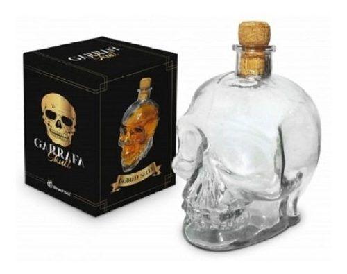 Imagem de Garrafa Caveira 750ml Para Bebidas Whisky Licor Vodca Etc