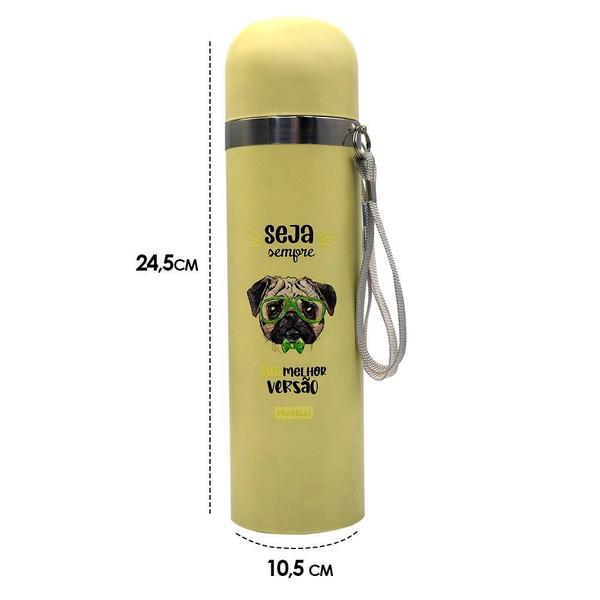 Imagem de Garrafa Color Estampa Pet Inox 480ml - Amarelo