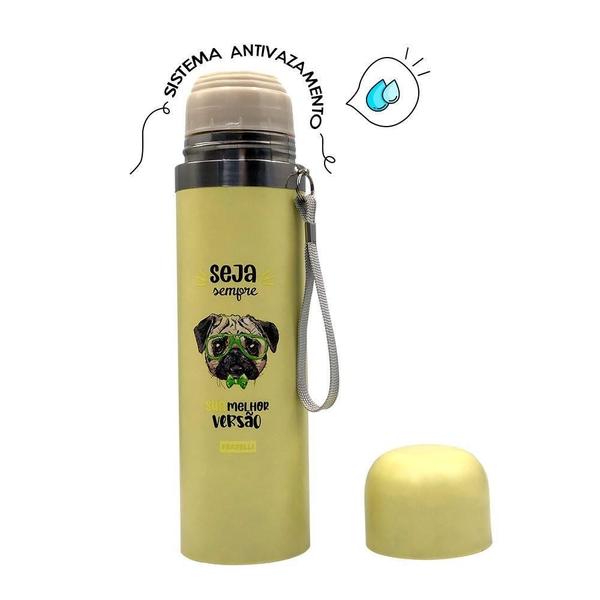 Imagem de Garrafa Color Estampa Pet Inox 480Ml - Amarelo