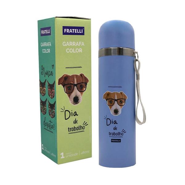 Imagem de Garrafa Color Estampa Pet Inox 480ml - Azul