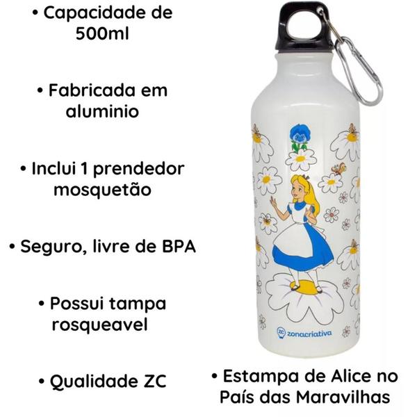 Imagem de Garrafa Com Mosquetão Alice Zona Criativa Com Alça