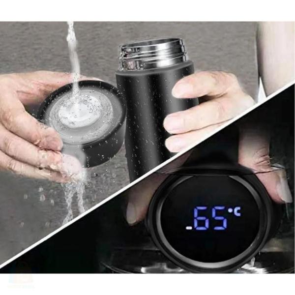 Garrafa Com Tela De Led Temperatura 480Ml Smart - Wstore Imagem de Garrafa Com Tela De Led Temperatura 480Ml Smart