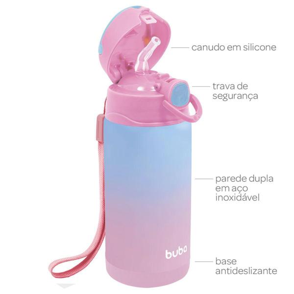 Imagem de Garrafa Copo Infantil Térmico Parede Dupla com Canudo Buba 400ml