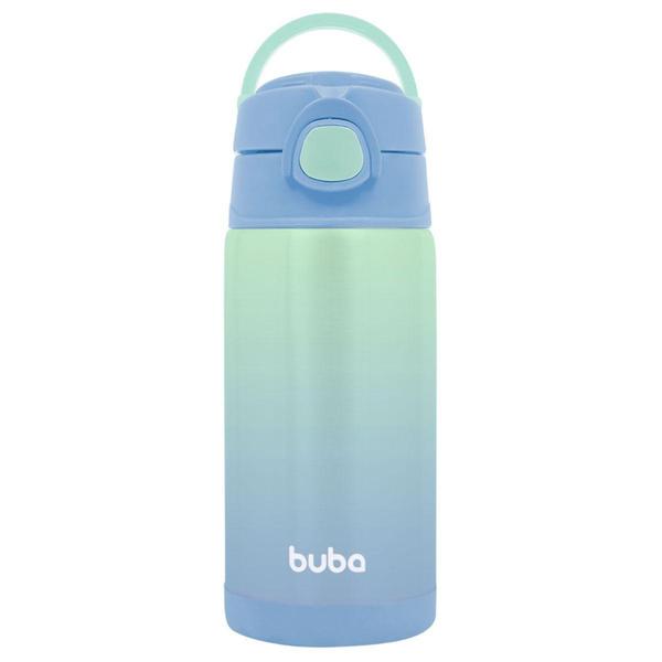 Imagem de Garrafa Copo Infantil Térmico Parede Dupla com Canudo Buba Azul 400ml