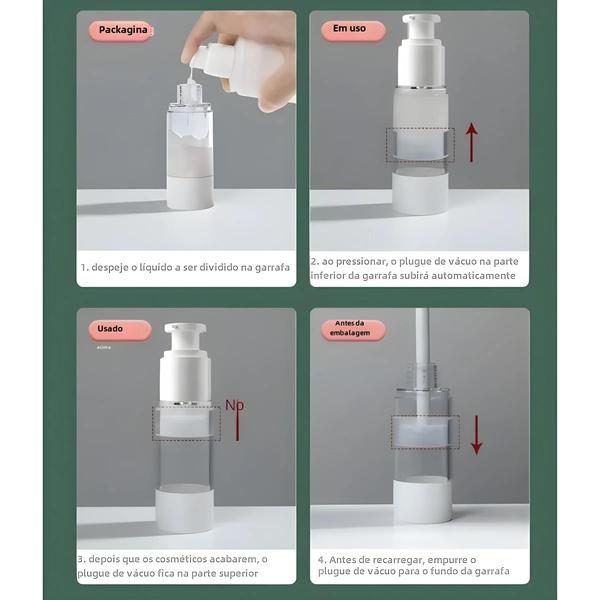 Garrafa Cosmética com Bomba - 15ml, 30ml, 50ml, 80ml e 100ml Imagem de Garrafa Cosmética com Bomba - 15ml, 30ml, 50ml, 80ml e 100ml
