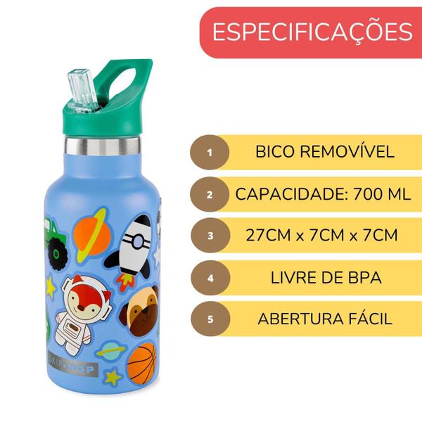 Imagem de Garrafa De Aço Inox Adesivo Personalizável Spark Skip Hop