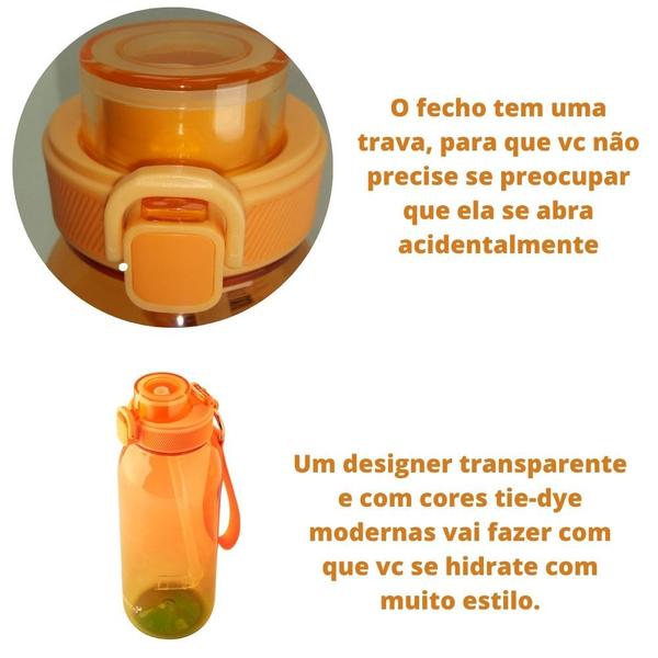 Imagem de Garrafa De Água 1L Squeeze Com Alça E Canudo Academia Sport