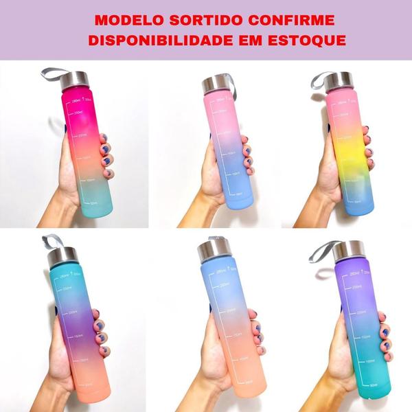 Imagem de Garrafa de Agua 300ml Squeeze Garrafinha Agua Tydye Com Adesivo 