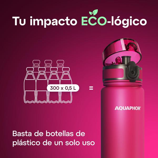 Imagem de Garrafa de água AQUAPHOR City 500mL com filtro de carbono ativado