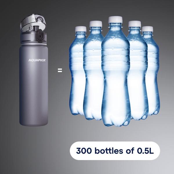 Garrafa de água AQUAPHOR City 500mL com filtro de carbono ativado Imagem de Garrafa de água AQUAPHOR City 500mL com filtro de carbono ativado
