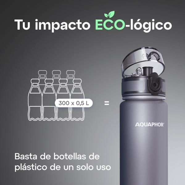 Garrafa de água AQUAPHOR City 500mL com filtro de carbono ativado Imagem de Garrafa de água AQUAPHOR City 500mL com filtro de carbono ativado