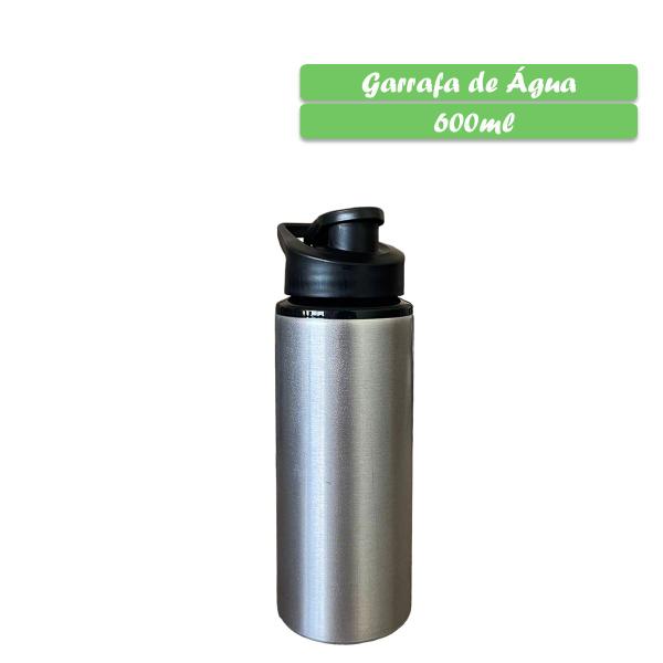 Imagem de Garrafa De Água Com Alça Squeeze Alumínio Trabalho Bicicleta Esportiva Academia Caminhadas Viagem 600ml