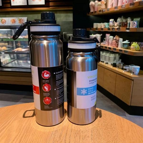 Garrafa de Água de Aço Inoxidável com Isolamento a Vácuo - 600ml e 800ml Imagem de Garrafa de Água de Aço Inoxidável com Isolamento a Vácuo - 600ml e 800ml
