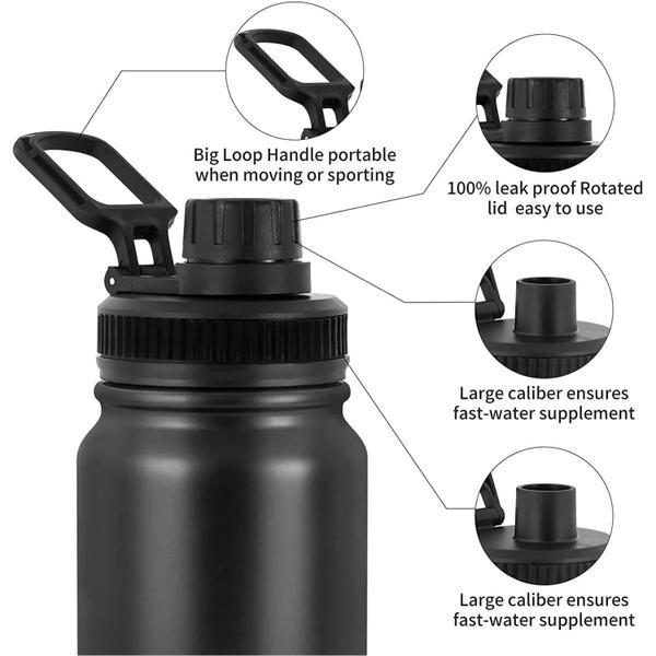 Garrafa de Água de Aço Inoxidável com Isolamento a Vácuo - 600ml e 800ml Imagem de Garrafa de Água de Aço Inoxidável com Isolamento a Vácuo - 600ml e 800ml