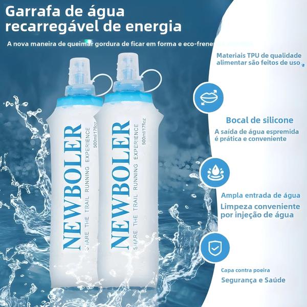 Imagem de Garrafa De Água De Silicone Dobrável 150ml 250ml 300ml 500ml 750ml Ao Ar Livre Correndo Acampamento