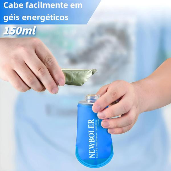 Imagem de Garrafa de Água de Silicone Dobrável - 150ml, 250ml e 500ml - Ideal para Esportes ao Ar Livre