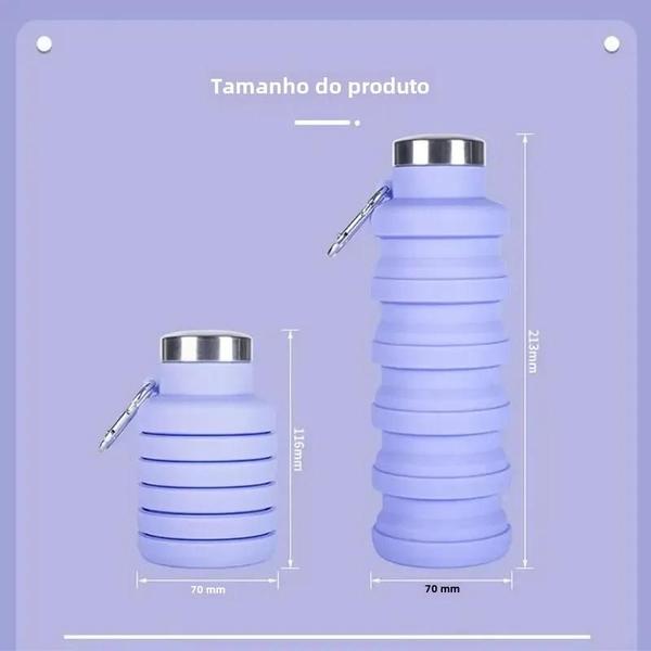 Imagem de Garrafa de Água de Silicone Dobrável Portátil - Ideal para Viagens e Atividades ao Ar Livre