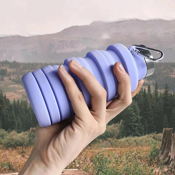 Imagem de Garrafa de Água de Silicone Dobrável Portátil - Ideal para Viagens e Atividades ao Ar Livre