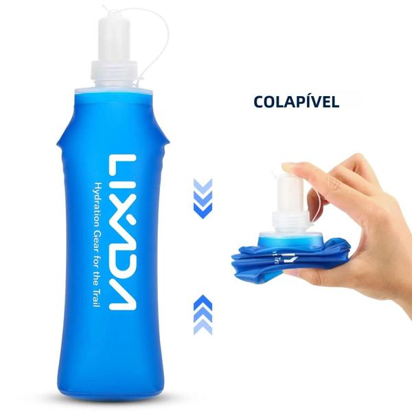 Imagem de Garrafa de Água Dobrável Lixada 500ml - Ideal para Esportes, Acampamento e Corrida