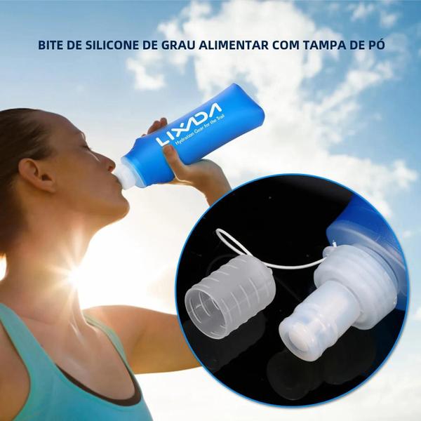 Imagem de Garrafa de Água Dobrável Lixada 500ml - Ideal para Esportes, Acampamento e Corrida