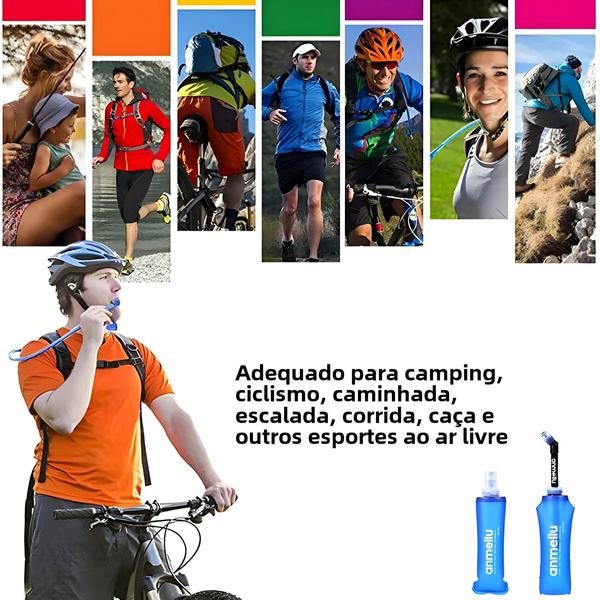 Imagem de Garrafa de Água Dobrável TPU 250ml/500ml - Ideal para Corrida, Acampamento e Caminhadas