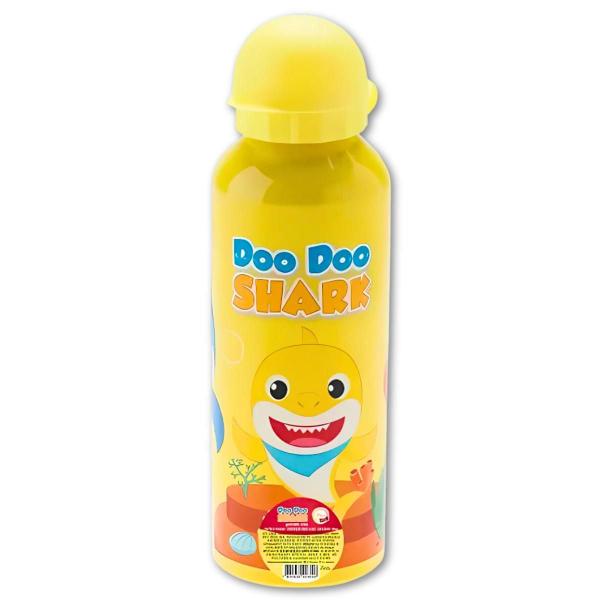 Imagem de Garrafa De Água Escolar Squeeze Inox 500ml Doo Doo Shark Criança Garrafa Infantil Envio Imediato