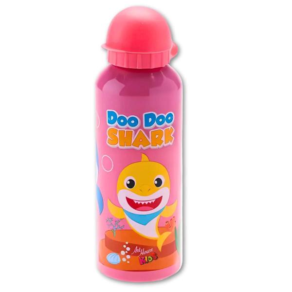 Imagem de Garrafa De Água Escolar Squeeze Inox 500ml Doo Doo Shark Criança Garrafa Infantil Envio Imediato