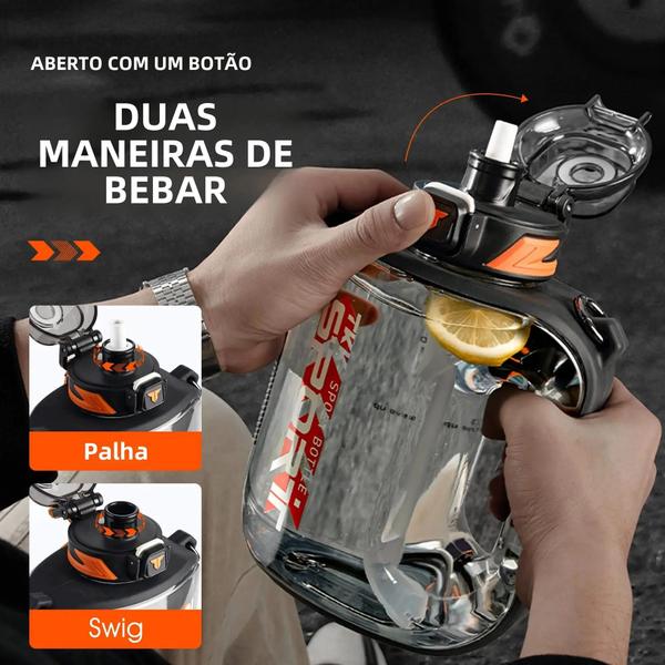 Imagem de Garrafa de Água Esportiva Tritan 1L/1,6L/2L - Resistente a Calor e Grande Capacidade