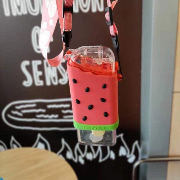 Imagem de Garrafa de água fofa de verão Creative Square Watermelon Cup Garrafa à prova de vazamento