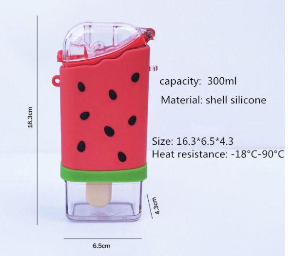 Imagem de Garrafa de água fofa de verão Creative Square Watermelon Cup Garrafa à prova de vazamento