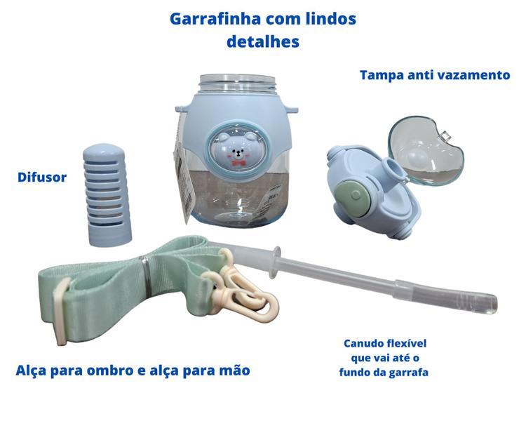 Imagem de Garrafa de Agua Infantil 800ml Com Infusor  Antivazamento