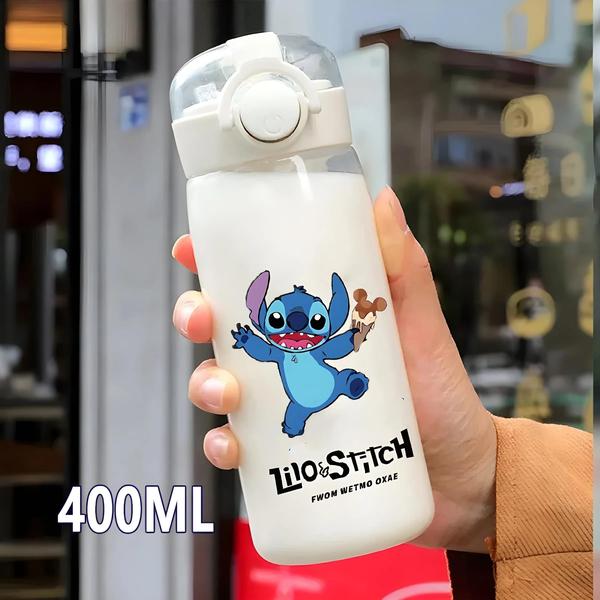 Imagem de Garrafa de Água Infantil Lilo & Stitch - 600/400ml - Portátil e Anti-Gota