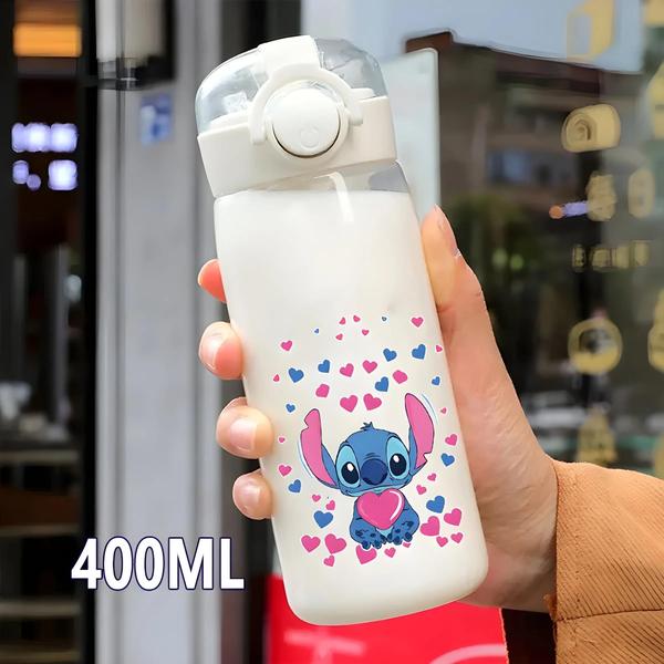 Imagem de Garrafa de Água Infantil Lilo & Stitch - 600/400ml - Portátil e Anti-Gota