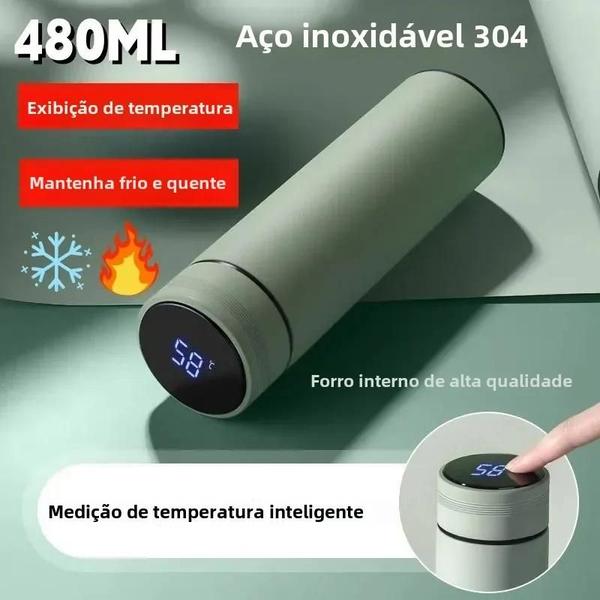 Imagem de Garrafa de Água Inteligente de Aço Inoxidável 500ml - Térmica e à Prova de Vazamento