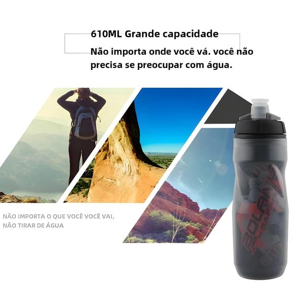 Imagem de Garrafa de Água para Bicicleta - 610ml, Dupla Camada, com Isolamento Térmico