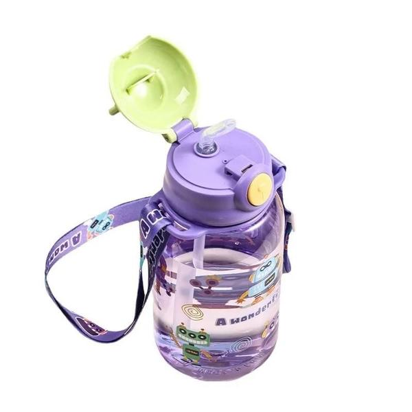 Imagem de Garrafa de água portátil com palha e alça para crianças, garrafa para crianças, Sippy Cup, 1Pc