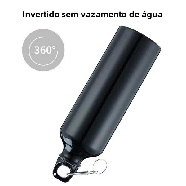 Imagem de Garrafa de Água Portátil de Alumínio 600ml - Reutilizável, à Prova de Vazamentos com Mosquetão