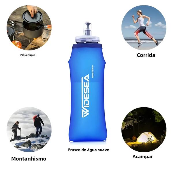 Imagem de Garrafa de Água Sem BPA Widesea - 600ml - Ideal para Camping, Outdoor e Running