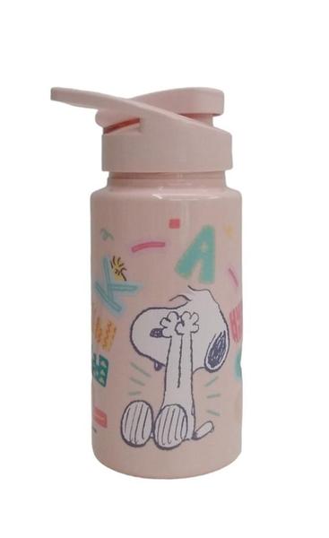 Imagem de Garrafa de Água Squeeze Snoopy Rosa Plástico Livre de BPA 500ml Lancheira Academia Menina