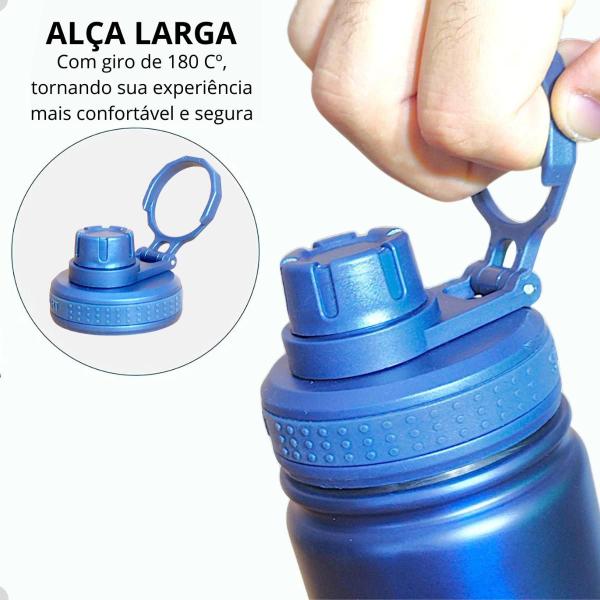 Imagem de Garrafa De Água Térmica Esportiva Inox 620ml Com Alça Premium