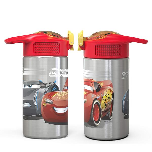 Imagem de Garrafa de água Zak Designs Disney Cars 3 em aço inoxidável 460ml