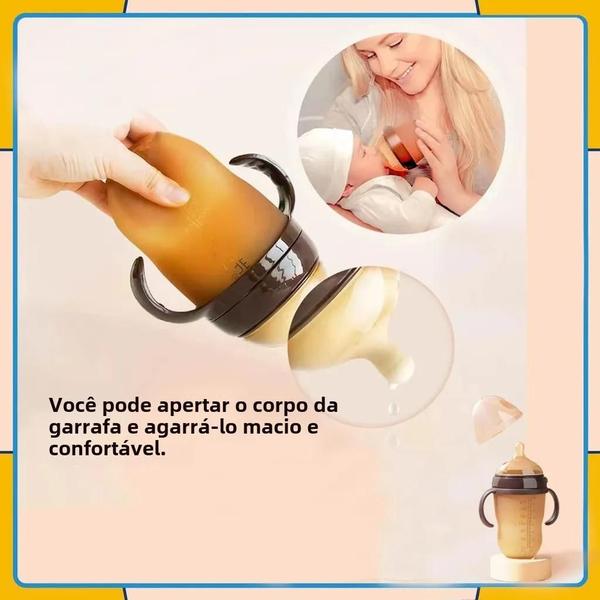 Garrafa de Bebê com Alça de Silicone (150ml/240ml) - 0 a 36 Meses Imagem de Garrafa de Bebê com Alça de Silicone (150ml/240ml) - 0 a 36 Meses