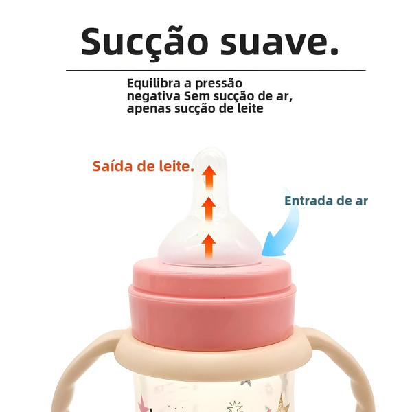 Imagem de Garrafa De Bebê Com Padrão De Estrela De Grande Capacidade 330ml, Resistente À Mordida,