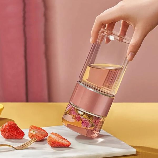 Imagem de Garrafa de infusor de chá Niiyen Tea Tumbler 420mL em aço inoxidável