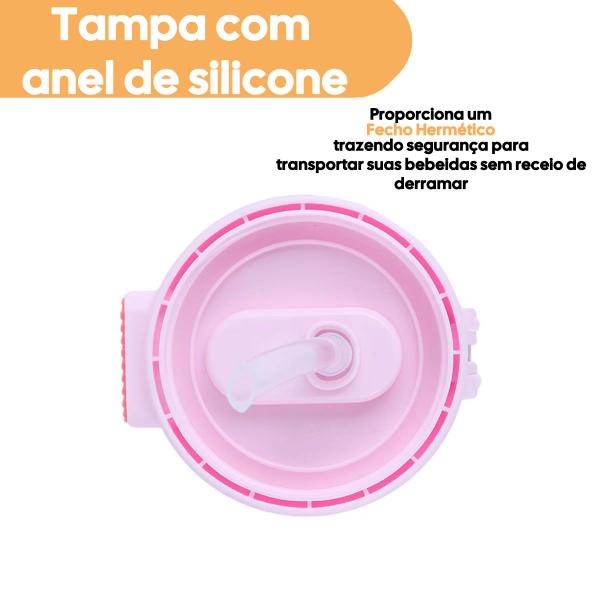 Imagem de Garrafa de plástico com alça gigi caranguejo miniso 800 ml.