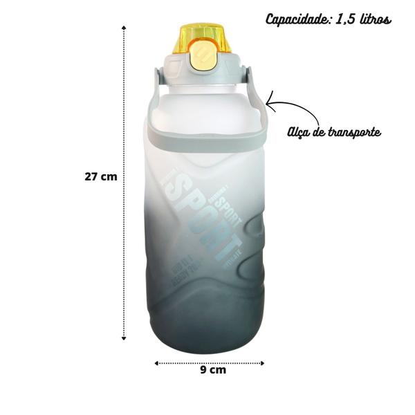 Imagem de Garrafa de plástico degrade com alça 1,5 litros