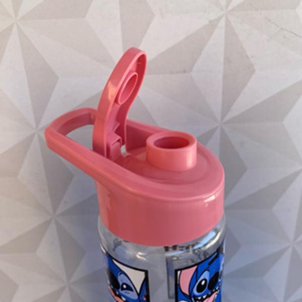 Imagem de Garrafa de plástico Stitch 700ml rosa ou azul com tampa para água - garrafinha de agua